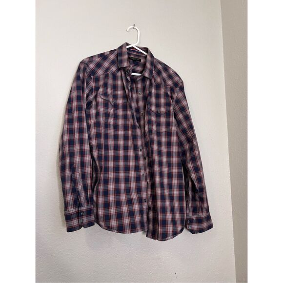 Banana Republic Mens Western Style Pearl Snap Button up L - Picture 1 of 3